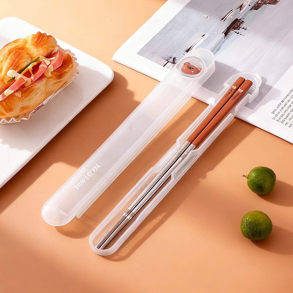 Bamboo Cutlery Travel - زوج واحد من عيدان الطعام المحمولة