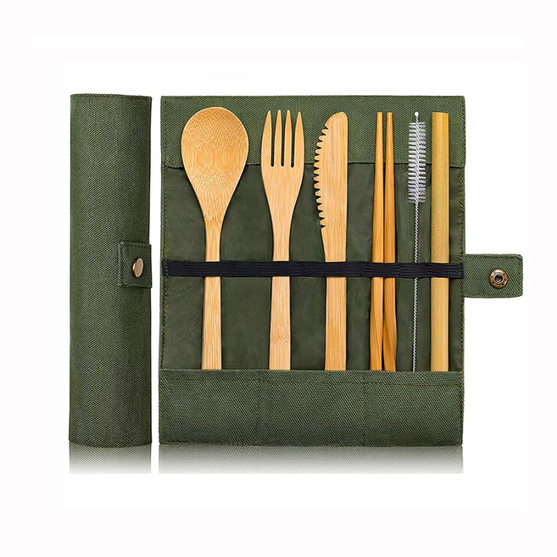 Bamboo Cutlery Travel - الخيزران السفر أدوات المائدة قابلة لإعادة
