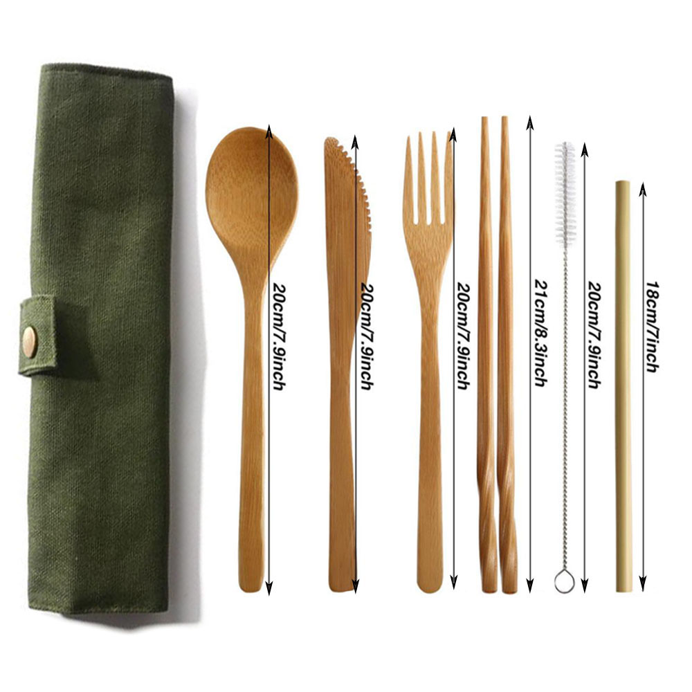 قابلة لإعادة الاستخدام الخيزرا - مراجعة Bamboo Cutlery Travel وسعره