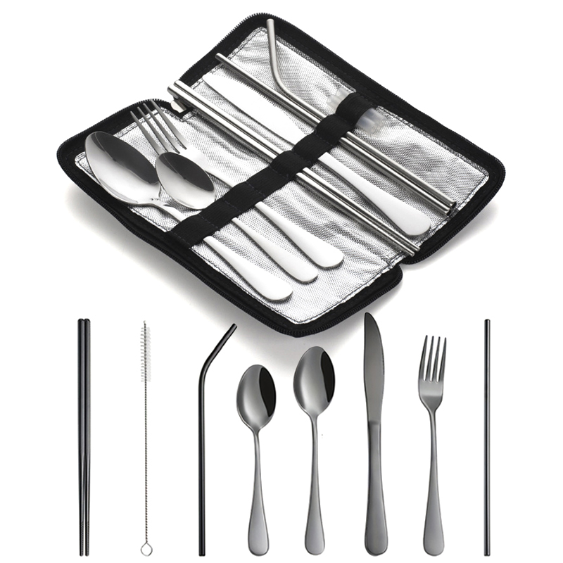 مجموعة أدوات مائدة محمولة جديد - مراجعة Bamboo Cutlery Travel وسعره