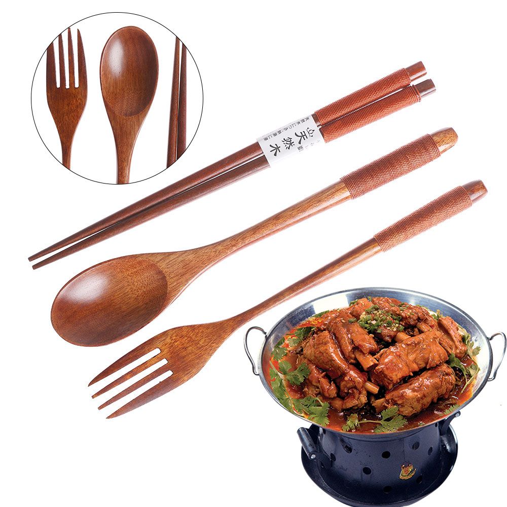 مجموعة أدوات مائدة خشبية محمول - مراجعة Bamboo Cutlery Travel وسعره