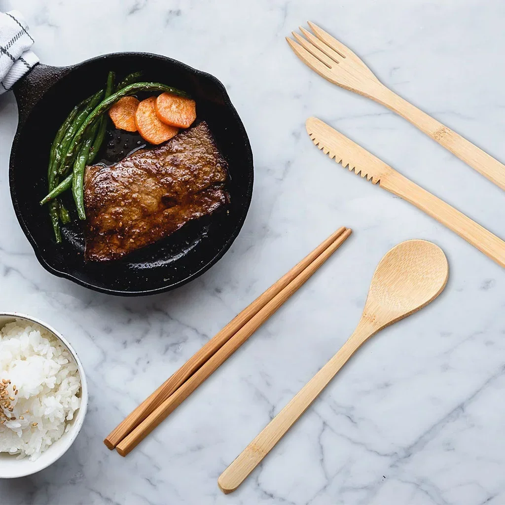 طقم أدوات طعام للسفر قابل لإعا - مراجعة Bamboo Cutlery Travel وسعره
